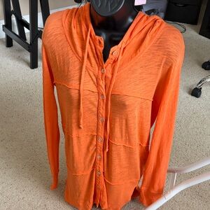 Vibrant Orange lightweight  Hoodie